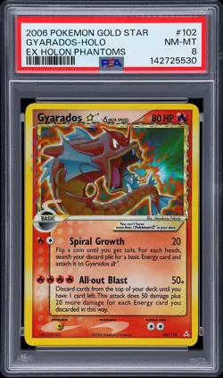 Gyarados Gold Star 102/110 PSA 8 NM-MT Pokemon EX Holon Phantoms Holo Rare - Image 1
