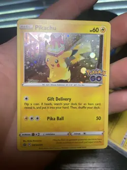 Pokemon TCG Detective Pikachu SM194 Cosmo Holo Promo & SWSH234 GO Promo LP - Image 3