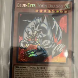 Konami Yu-Gi-Oh! Blue-Eyes Toon Dragon SRL-EN000 Spell Ruler Secret Rare PSA 9 - Image 1
