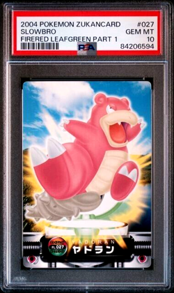 PSA 10 GEM MINT 2004 Pokemon Zukancard Firered Leafgreen Part 1 027 Slowbro Card - Image 1