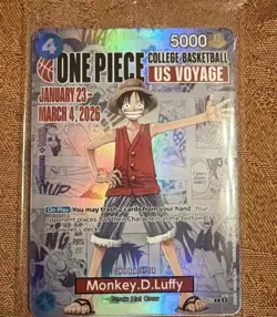 1 Card:One Piece Monkey D Luffy US Voyage College Basketball Card Rutgers 2/7/26 - Image 3