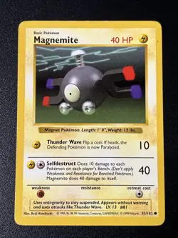 Magnemite 53/102 Shadowless - Base Set Pokemon TCG Card WOTC 1999 - MP - Image 1