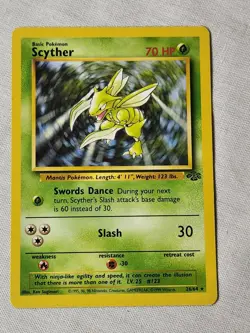 Played (LP) Scyther - Non-Holo #26 Jungle Pokemon TCG - Image 1
