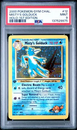 Pokemon Misty's Golduck 12/132 1st Ed Holo PSA 9 WOTC Gym Challenge *NEW CERT* - Image 1