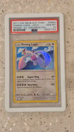 2017 POKEMON SM BLACK STAR PROMO #SM82 SHINING LUGIA-HOLO PSA 10 - Image 1