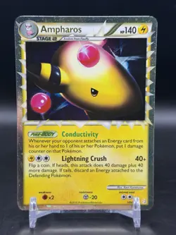 Ampharos Prime Holo Ultra Rare 105/123 HeartGold SoulSilver Pokemon English LP - Image 1