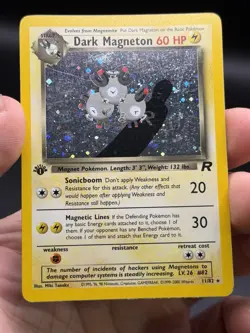 Dark Magneton Holo Rare 11/82 1st Edition Team Rocket Pokemon English WOTC MP - Image 3