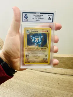 1999 Pokemon Base Set Holo 1st Edition Stamp Machamp 8/102 Graded MGC Slab (6) - Image 4