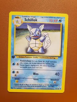 Wartortle 42/102 LP 1999 Pokemon GERMAN 1st Edition Base Set Schillok- - Image 1