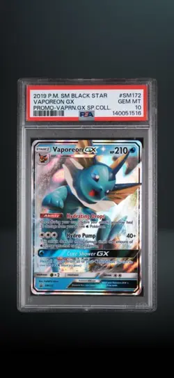 2019 POKEMON SM PROMO VAPOREON GX SPECIAL COLLECTION VAPOREON GX PSA 10 - Image 1