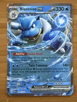 Blastoise ex 151 Ultra Rare Pokemon TCG 009/165 Scarlet & Violet Holo NM - Image 1