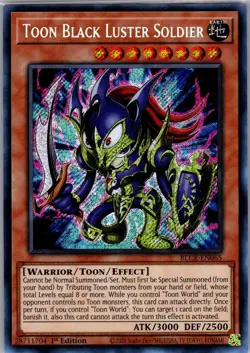 Yugioh BLCR-EN065 Toon Black Luster Soldier 1ST EDITION NM - Image 1