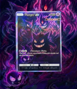 Pokemon DISPLAY Card (Non-Tcg) Mega Gengar Ex HOLOFOIL WITH TEXTURE - Image 2