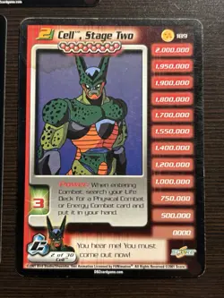 DBZ CCG Non Foil Rare Cell Card LOT LV 1-3 188 189 190 Dragon Ball Score Z TCG - Image 3