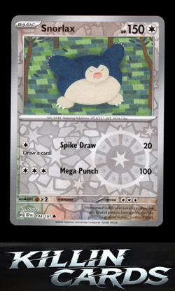 Reverse Holofoil Snorlax 144/191 Pokemon Common SV08: Surging Sparks Card NM - Image 1