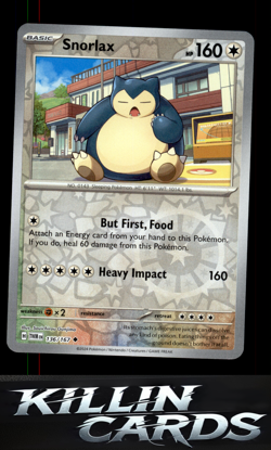 Reverse Holofoil Snorlax 136/167 Pokemon Uncommon SV06: Twilight Masquerade Card - Image 1
