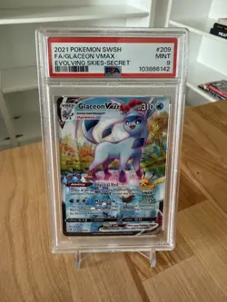 2021 Pokemon Glaceon VMAX (Alternate Art Secret) 209 Evolving Skies Holo PSA 9 - Image 1