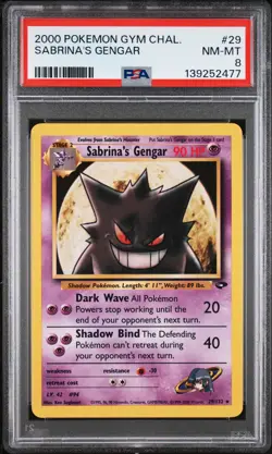 2000 POKEMON GYM CHALLENGE #29 SABRINA'S GENGAR PSA 8 - Image 1
