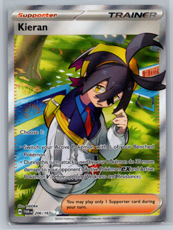 Kieran 206/167 Twilight Masquerade Full Art Trainer NM 2024 Pokemon TCG - Image 1