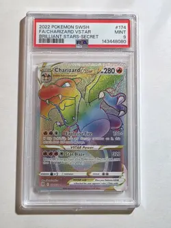 Pokemon Charizard VSTAR Secret Rare 174/172 Brilliant Stars PSA 9 Holo - Image 1