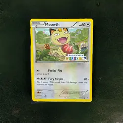 Build a Bear Pokemon Card Meowth Promo Trading Card TCG SEALED 67/108 N/NM 2015 - Image 1