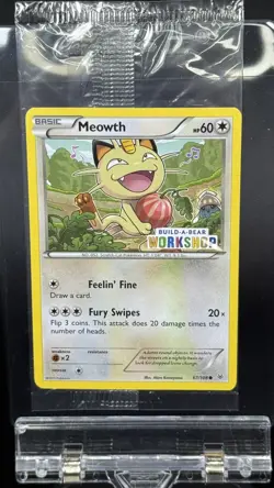 Build a Bear Pokemon Card Meowth Promo Trading Card TCG SEALED 67/108 N/NM 2015 - Image 4