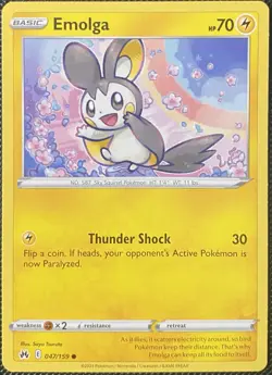 Emolga 047/159 Crown Zenith Regular - Pokemon Card - Image 1