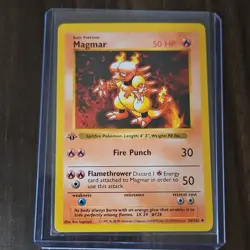 Pokemon Magmar 1st Edition Base Set Shadowless 36/102 Uncommon TCG Card - Image 1