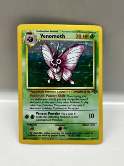 Pokemon TCG Venomoth 13/64 Holo Rare Card Unlimited Jungle 1999 WoTC Vintage LP - Image 1