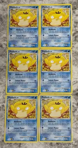 2009 Pokemon Psyduck #87/127 Platinum base Set MP-LP - LOT OF 6 CARDS - Image 1