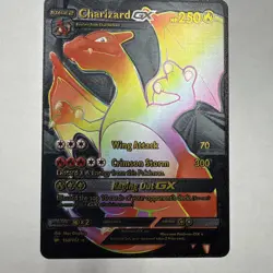 Pokemon Charizard GX 250hp Black Foil Fan Art Collector Card TCG Rainbow - Image 1