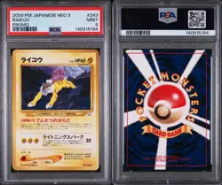 Pokemon PSA 9 MINT Raikou 2000 Japanese Neo Revelations File #3 Promo Card - Image 3