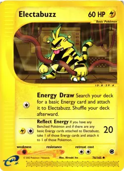 Pokemon TCG Electabuzz 76/165 Expedition Base Set E- Series Regular VLP - Image 1