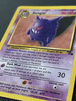 1999 Pokemon Fossil WotC 20/62 Gengar Non-Holo - Image 3