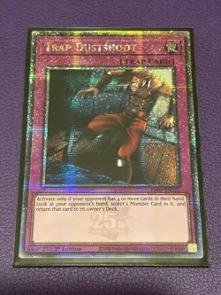 Yu-Gi-Oh Trap Dustshoot Quarter Century Secret Rare 1st Edition NM Euro - Image 1