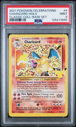 2021 POKEMON CELEBRATIONS CLASSIC COLL #4 CHARIZARD-HOLO PSA 9 - Image 1