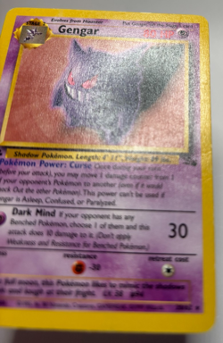 POKEMON FOSSIL GENGAR 20/62 RARE 1ST EDITION HP - Image 3
