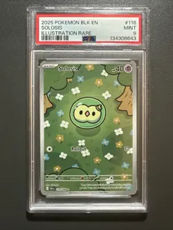 Pokemon TCG Solosis Illustration Rare Black Bolt 118/086 PSA 9 - Image 1