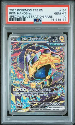 2025 POKEMON PRE EN-PRISMATIC EVOLUTIONS #154 IRON HANDS EX PSA 10 - Image 1
