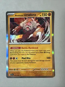 Pokemon TCG * SV Shroulded Fable * 25/64 Bloodmoon Ursaluna HOLO Rare * Fresh Pk - Image 1