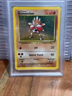 1999 Pokemon Game Base Set Hitmonchan #7 English Holo Rare 7/102 - PSA 7 - Image 4