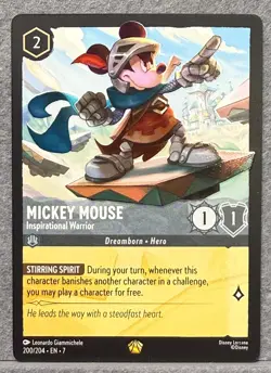 Disney Lorcana Archazia's Island - Mickey Mouse - Inspirational Warrior 200/204 - Image 1