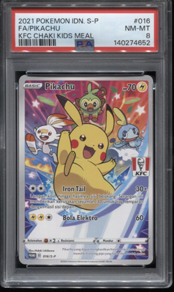 Pikachu Full Art Promo 016/S-P PSA 8 KFC Stamped Exclusive Pokemon Card - Image 1
