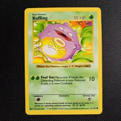 Pokemon Cards Koffing Shadowless Base Set Common 51/102 - Image 1