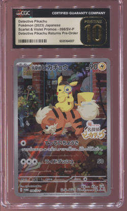 CGC 10 DETECTIVE PIKACHU 098/SV-P HOLO PRE-ORDER PROMO POKEMON CARD JAPANESE - Image 1