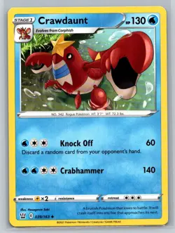 Crawdaunt #039/163 SWSH05: Battle Styles Uncommon - Pokemon Cards D74 - Image 1