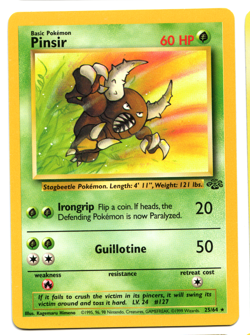 Pinsir 25/64 Jungle Set Pokemon Card NM Non-Holo Vintage WOTC 1999 - Image 1
