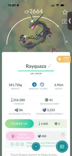 Pokemon Go (Stage 40 ) Shiny Legendary Rayquaza X2 ( 6 Shinys) - Image 3