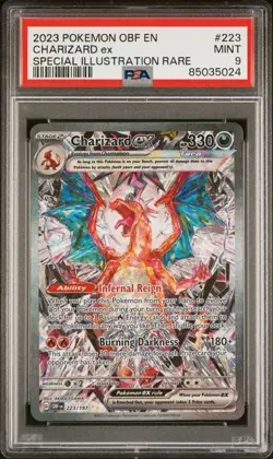 2023 POKEMON OBF EN-OBSIDIAN FLAMES SPECIAL ILLUSTRATION RARE CHARIZARD EX PSA 9 - Image 1