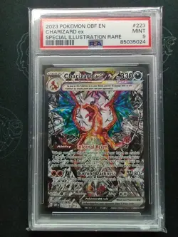 2023 POKEMON OBF EN-OBSIDIAN FLAMES SPECIAL ILLUSTRATION RARE CHARIZARD EX PSA 9 - Image 3